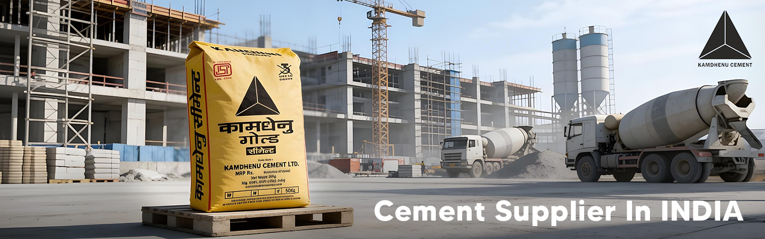 Kamdhenu Cement supplier in India at active construction site