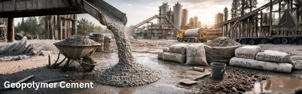 Geopolymer Cement production using fly ash and slag at construction site