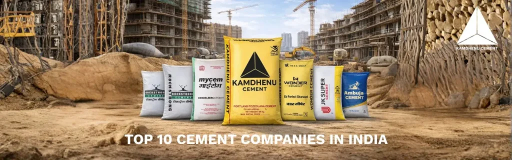 Top 10 cement companies in India construction site banner
