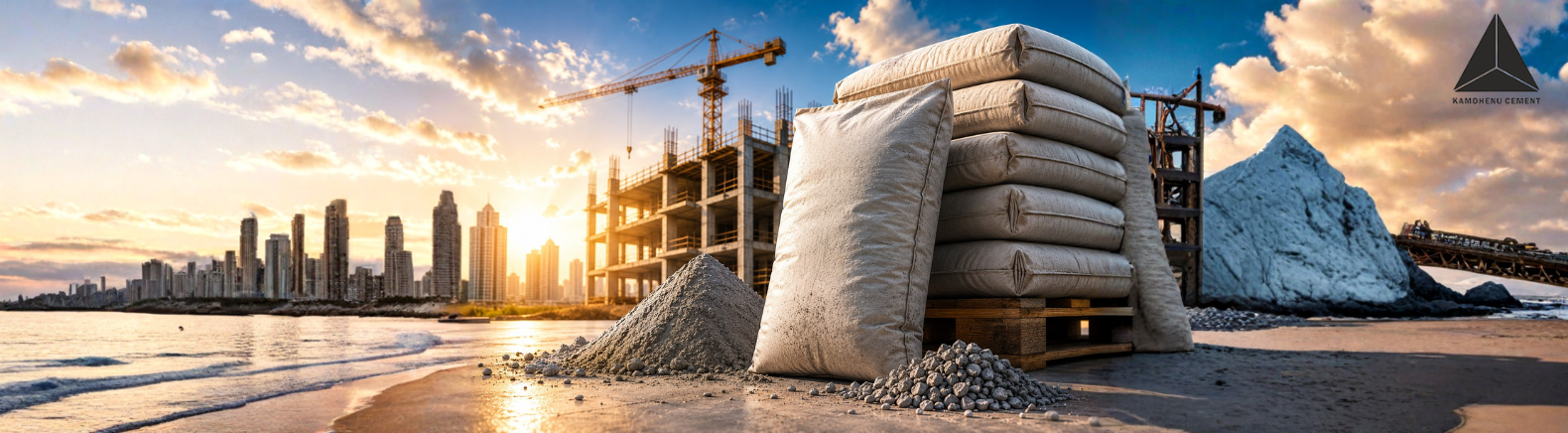 quality cement sowing on construction site